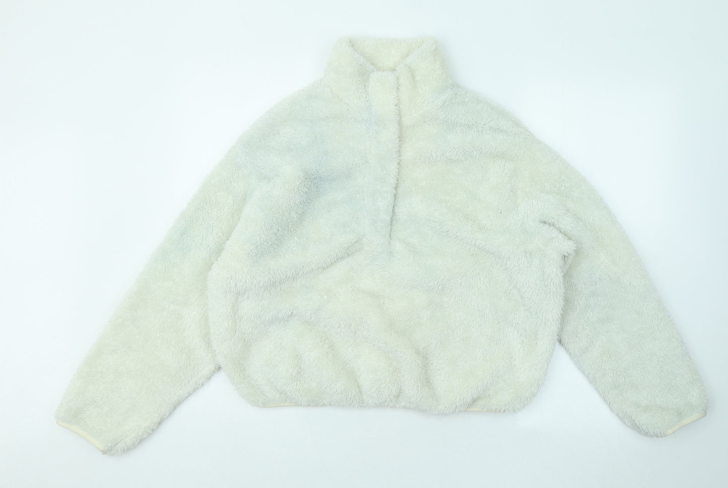 H&M Womens Ivory Polyester Pullover Sweatshirt Size S Snap