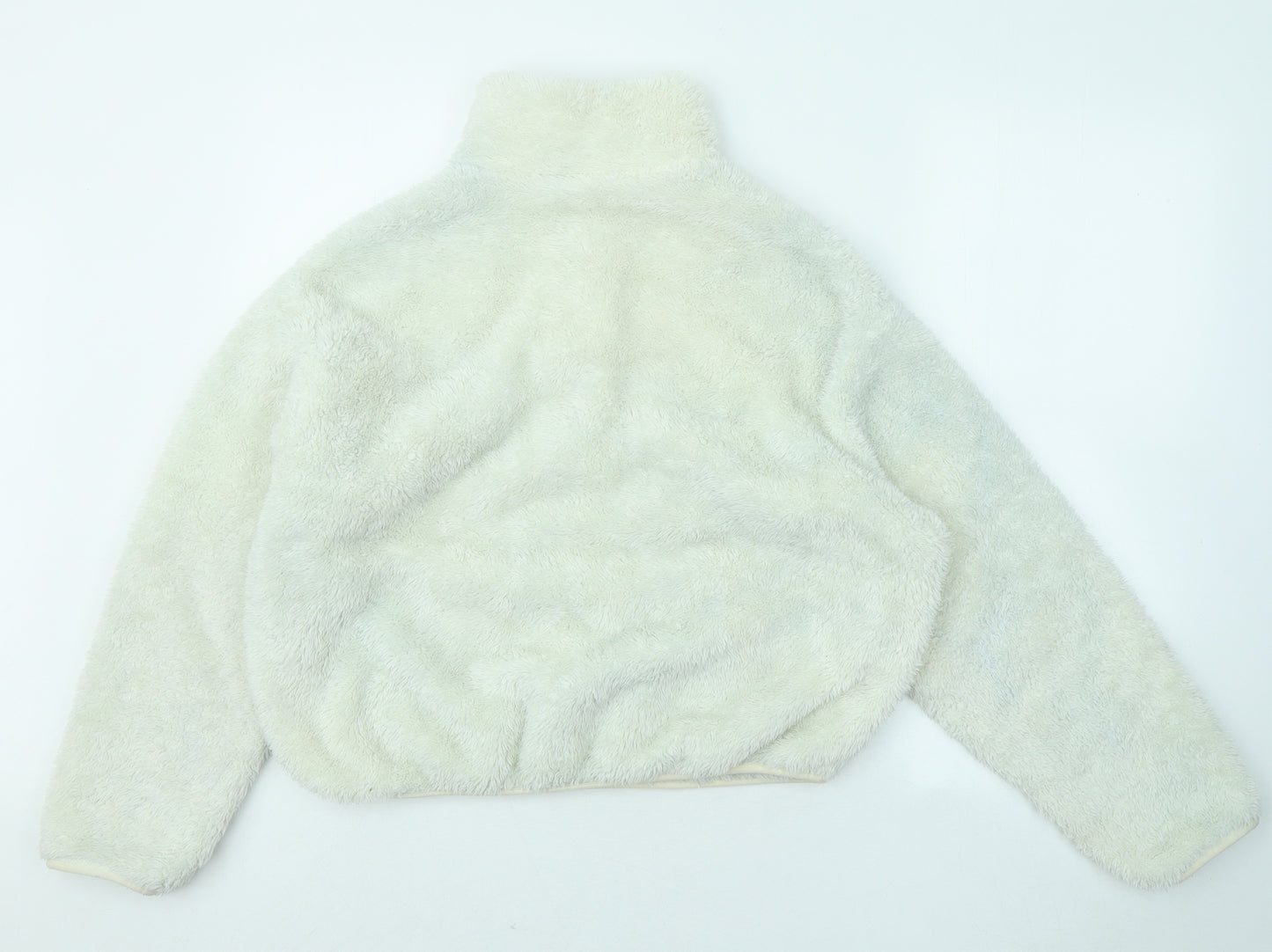 H&M Womens Ivory Polyester Pullover Sweatshirt Size S Snap