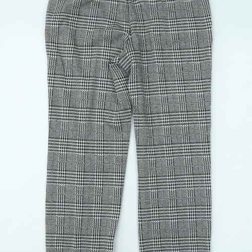 Papaya Womens Grey Plaid Polyester Trousers Size 8 L25 in Regular Zip