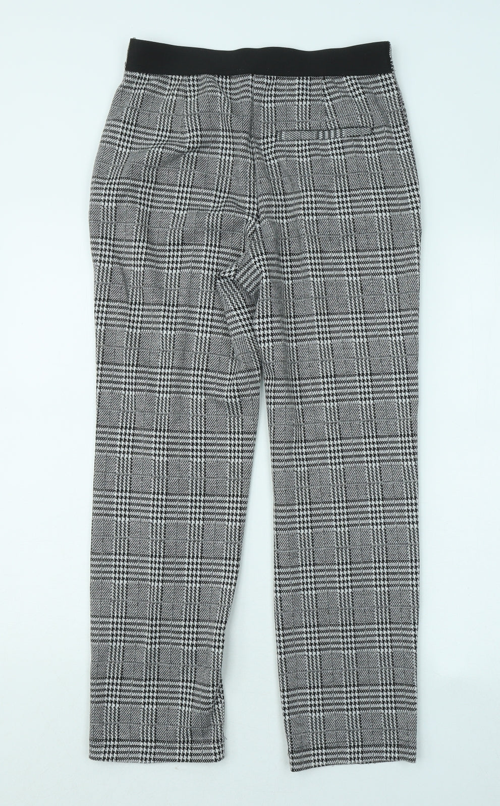 Papaya Womens Grey Plaid Polyester Trousers Size 8 L25 in Regular Zip