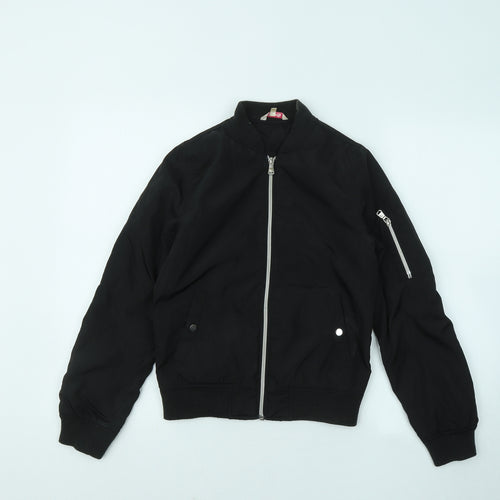 Miss e-vie Girls Black Bomber Jacket Jacket Size 11-12 Years Zip