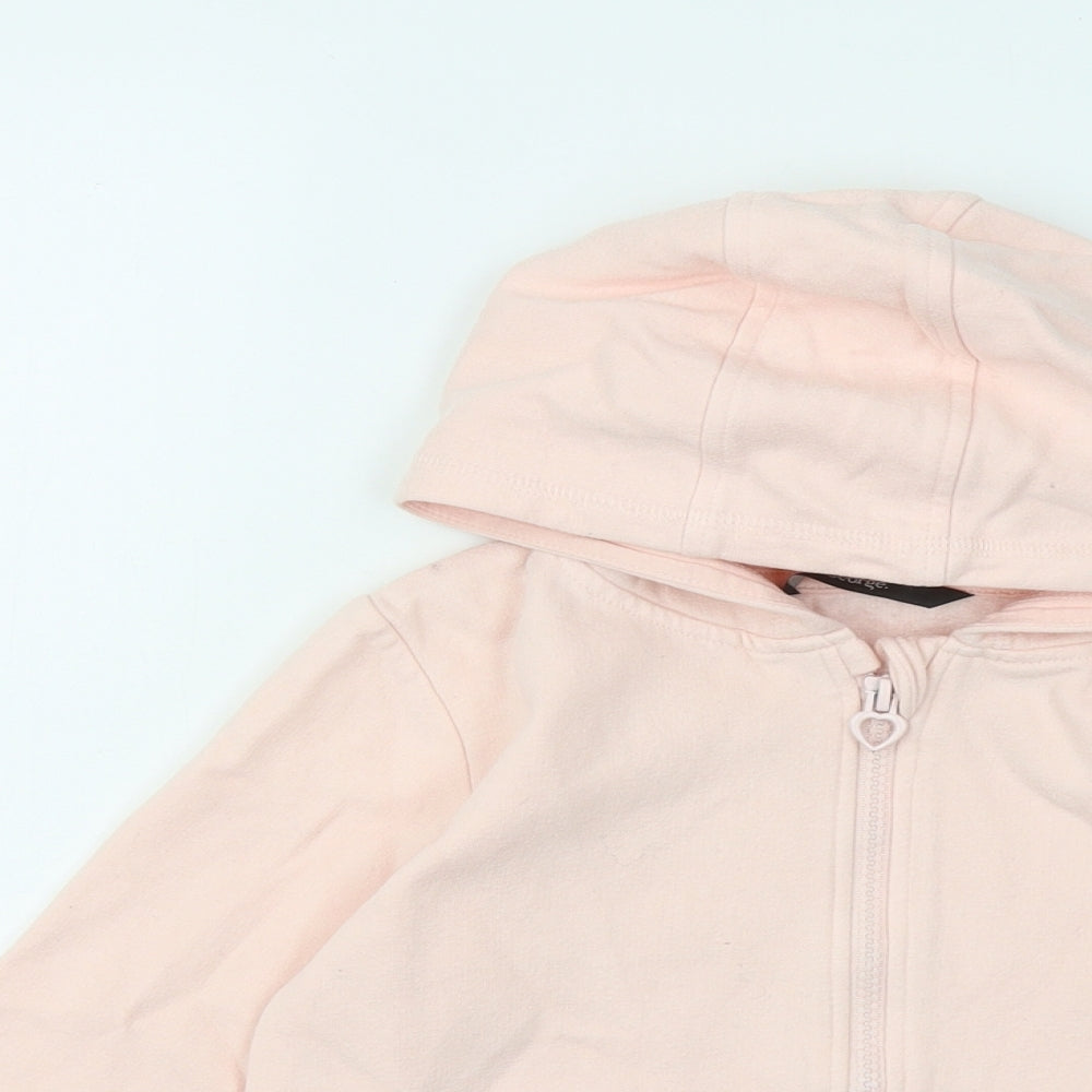 George Girls Pink Cotton Full Zip Hoodie Size 5-6 Years Zip