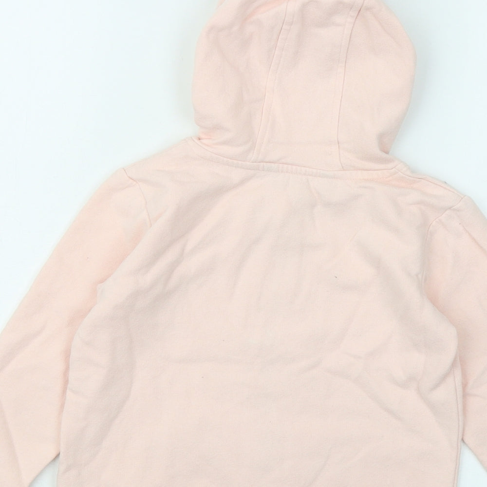 George Girls Pink Cotton Full Zip Hoodie Size 5-6 Years Zip