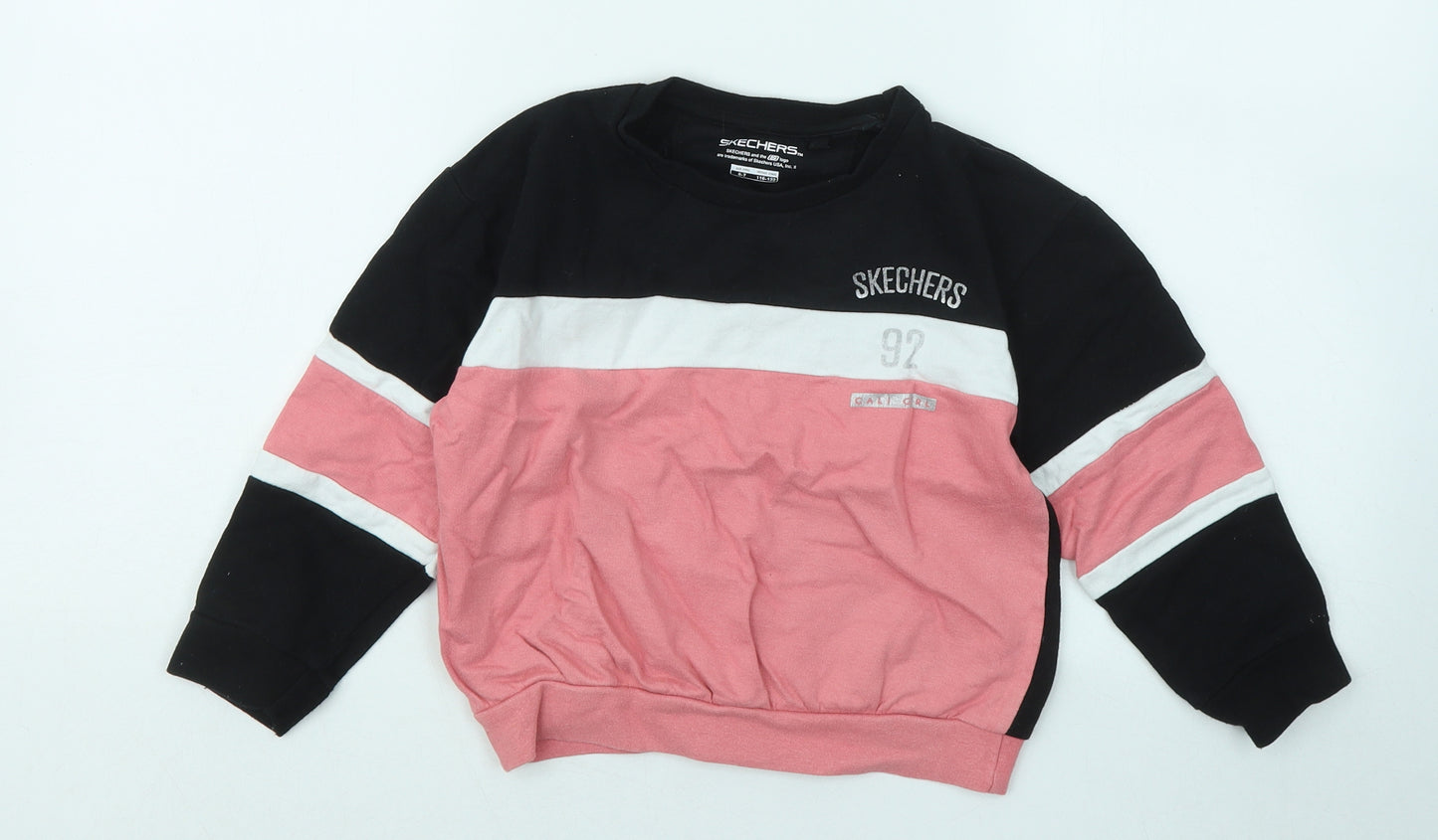 Sketchers Girls Multicoloured Colourblock Cotton Pullover Sweatshirt Size 6-7 Years Pullover
