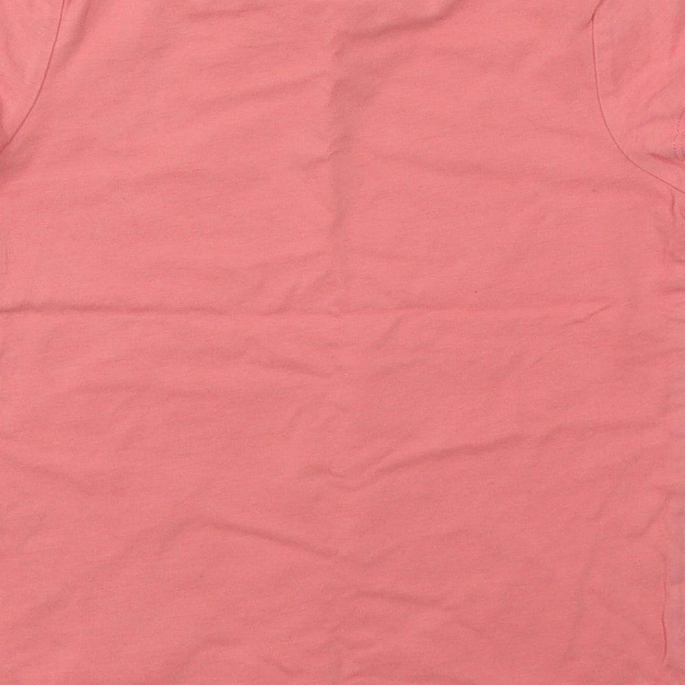 George Girls Pink Cotton Basic T-Shirt Size 6-7 Years Round Neck Pullover - You Are Lovely