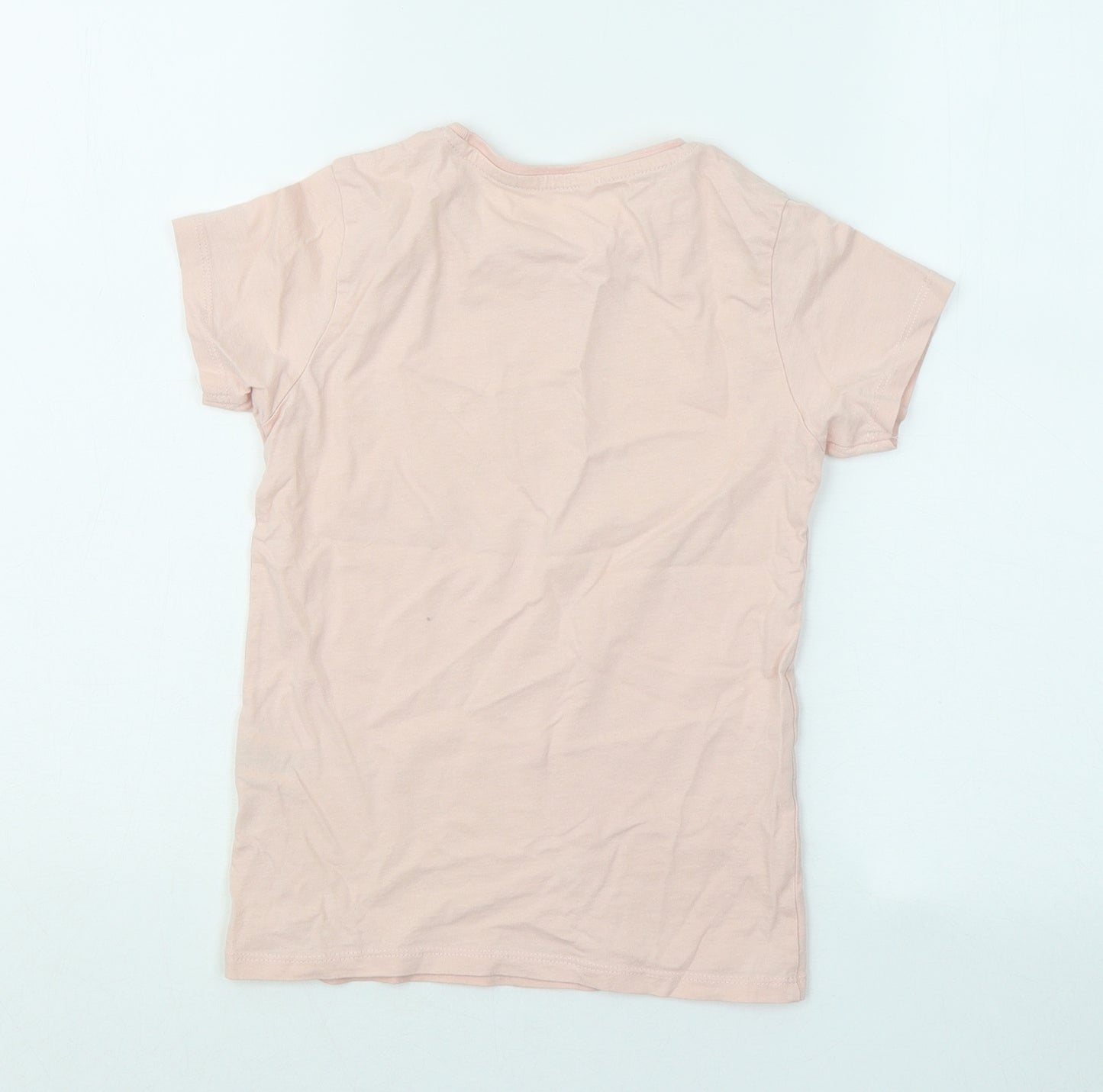 Pep&Co Girls Pink Cotton Basic T-Shirt Size 7-8 Years Round Neck Pullover - I Got It From My Mama