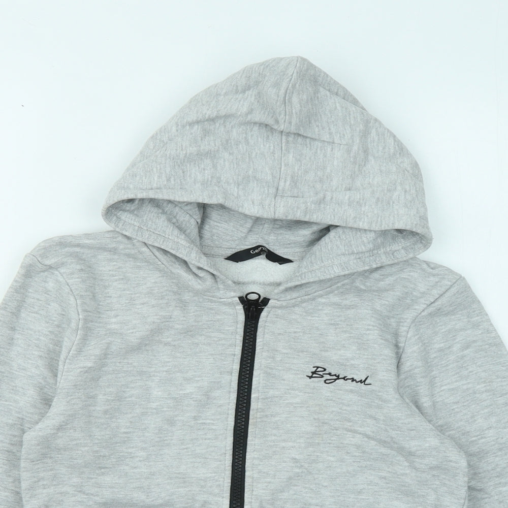 George Girls Grey Cotton Full Zip Hoodie Size 5-6 Years Zip - Beyond