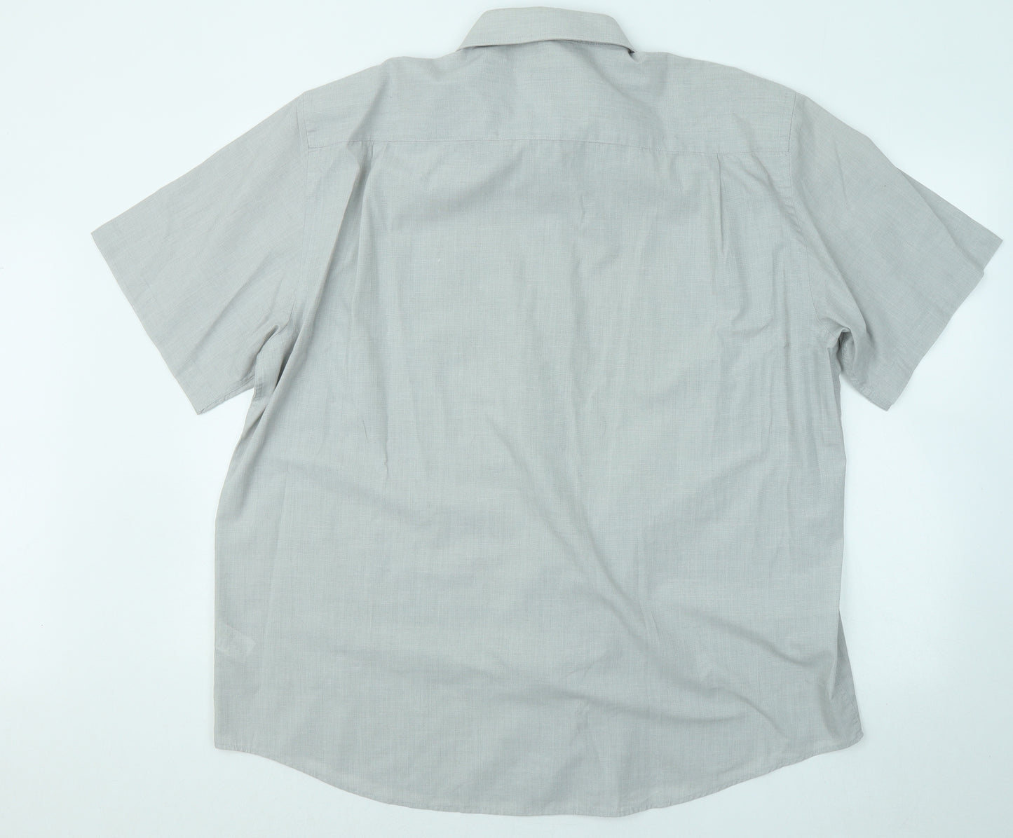 F&F Mens Grey Cotton Button-Up Size 18 Collared Button