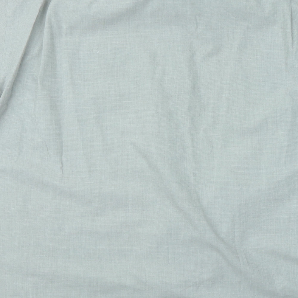 F&F Mens Grey Cotton Button-Up Size 18 Collared Button