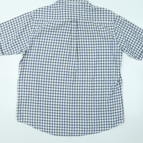 James Pringle Mens Blue Plaid Cotton Button-Up Size XL Collared Button