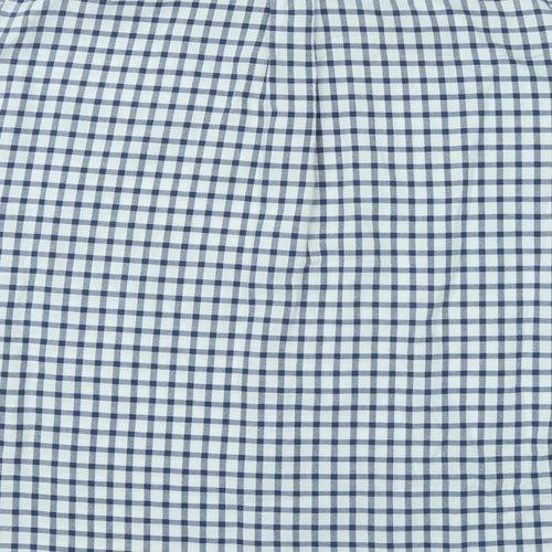 James Pringle Mens Blue Plaid Cotton Button-Up Size XL Collared Button