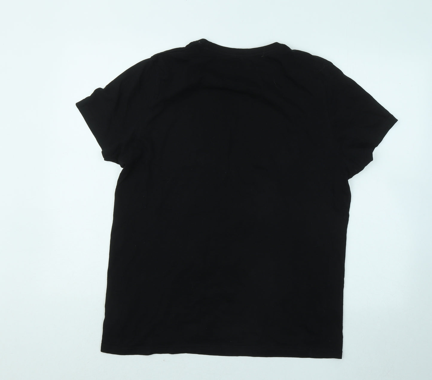 Pep&Co Mens Black Cotton T-Shirt Size M Round Neck - Moto Cross
