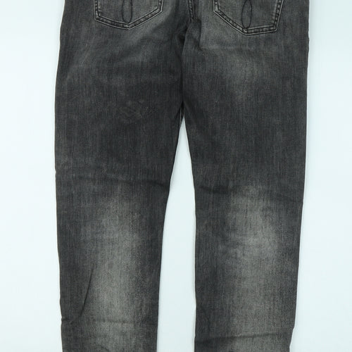 Calvin Klein Mens Grey Cotton Straight Jeans Size 33 in L32 in Regular Zip