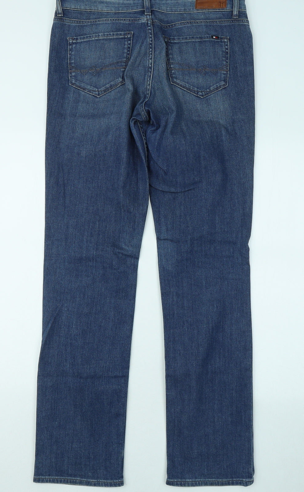 Tommy Hilfiger Mens Blue Cotton Straight Jeans Size 29 in L34 in Regular Zip