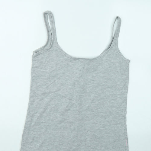 LA Gear Womens Grey Cotton Basic Tank Size 16 Round Neck Pullover