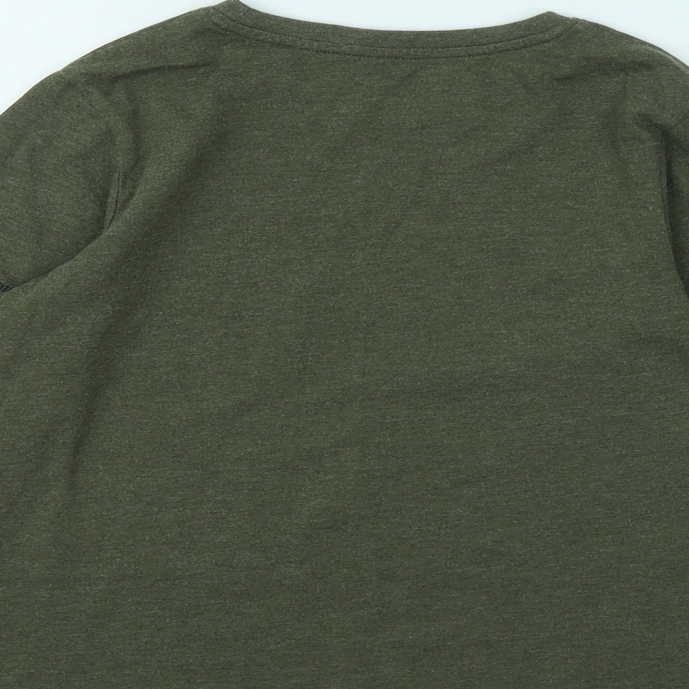 TU Boys Green Cotton Basic T-Shirt Size 10 Years Roll Neck Pullover - Bike