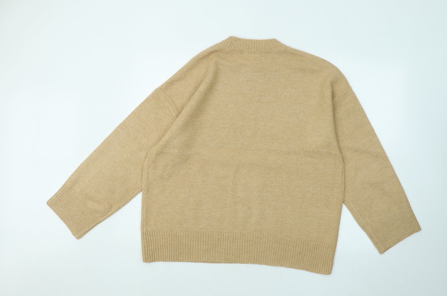 George Womens Beige Round Neck Polyester Pullover Jumper Size 16