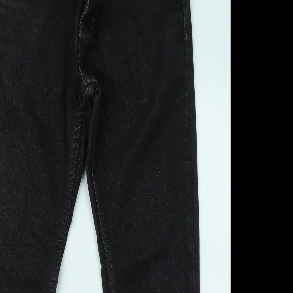 Life & Glory Mens Black Cotton Straight Jeans Size 34 in L28 in Regular Zip