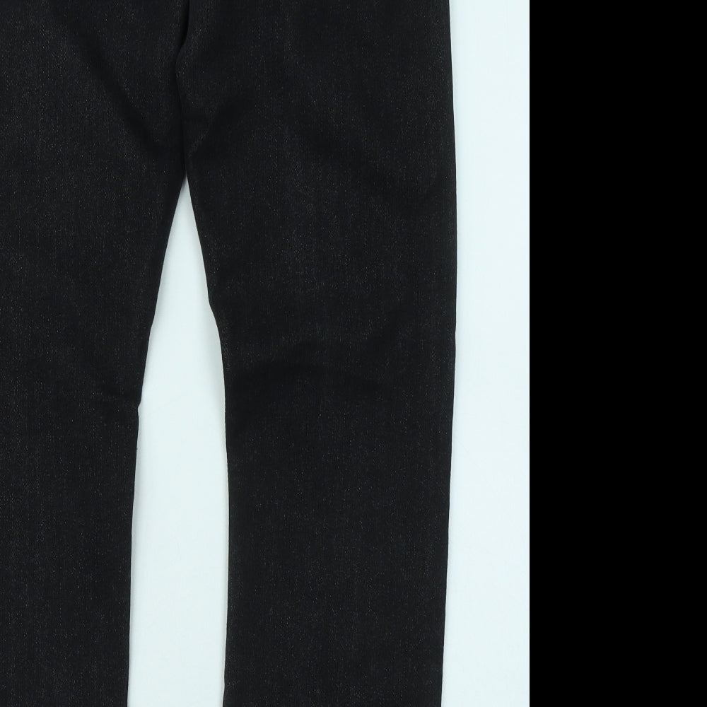 Life & Glory Mens Black Cotton Straight Jeans Size 34 in L28 in Regular Zip