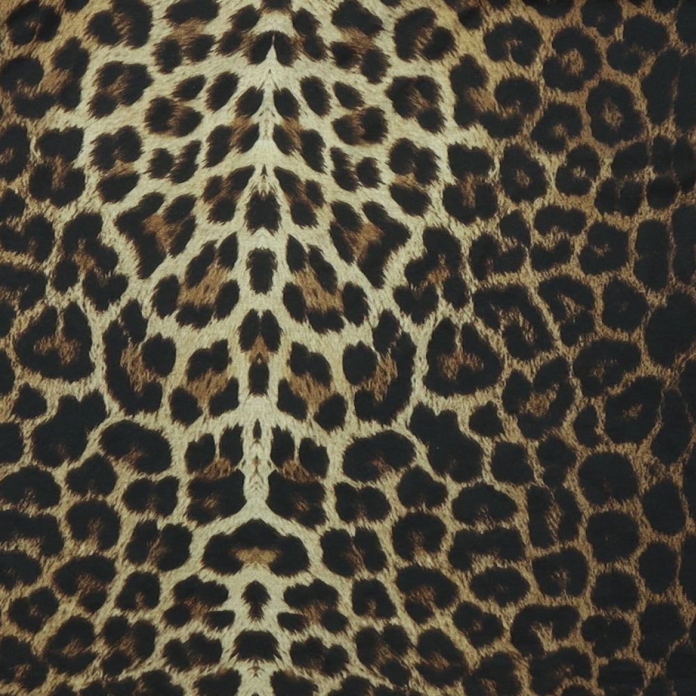 AYANAPA Womens Gold Animal Print Cotton Basic T-Shirt Size 14 Round Neck - Leopard Print