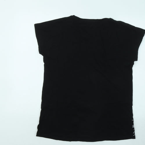 Hot Tuna Womens Black Geometric Cotton Basic T-Shirt Size 14 Round Neck - Tuna Fish