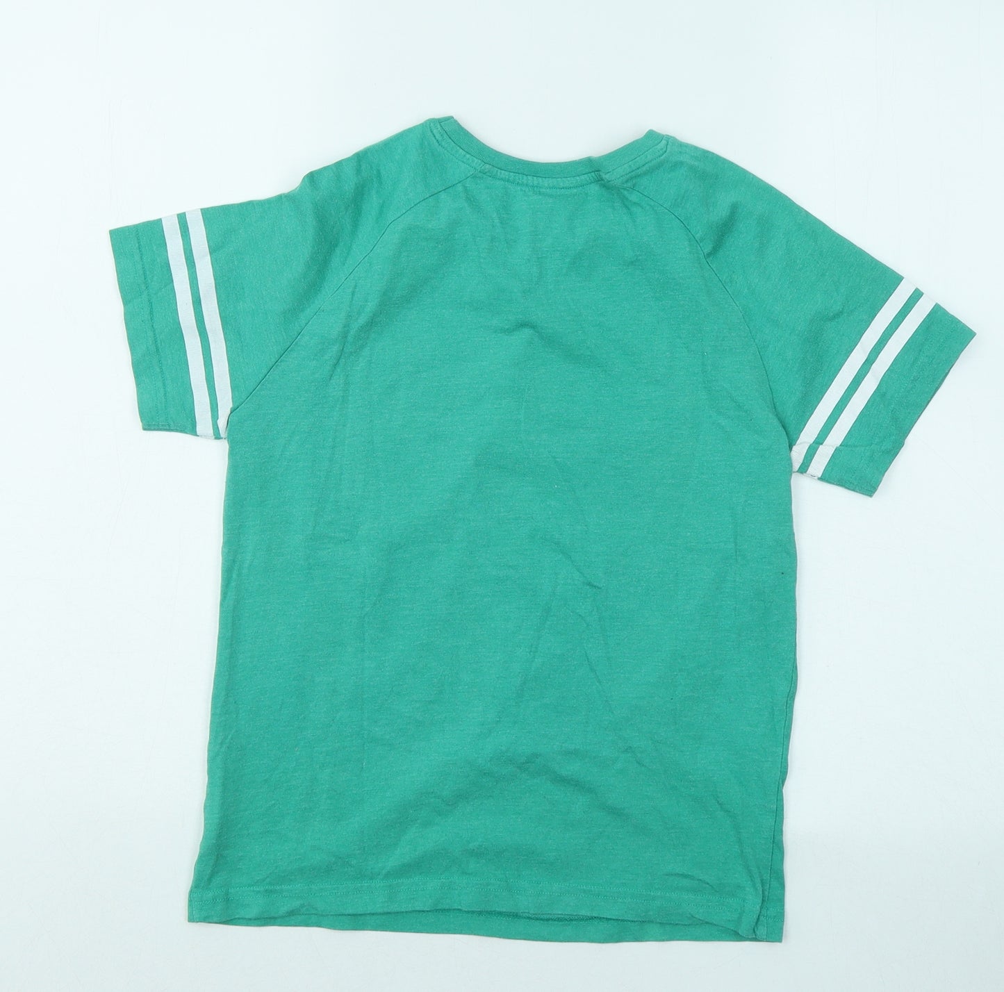 Dunnes Stores Boys Green Cotton Basic T-Shirt Size 10-11 Years Round Neck Pullover - Super Lucky