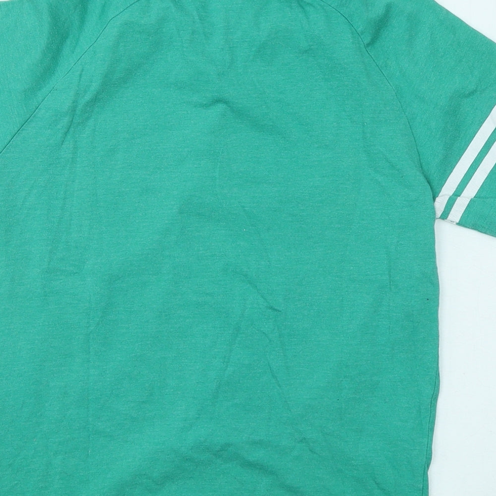 Dunnes Stores Boys Green Cotton Basic T-Shirt Size 10-11 Years Round Neck Pullover - Super Lucky