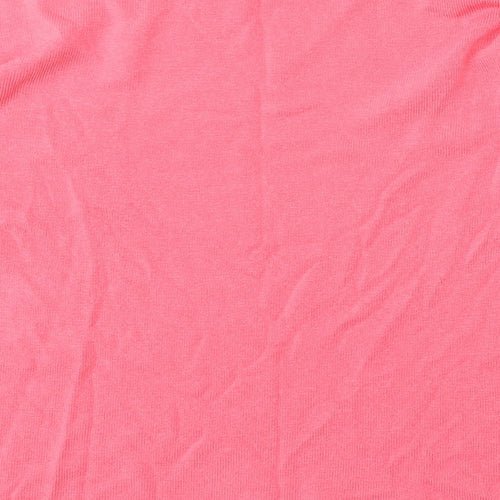 Bonmarché Womens Pink Round Neck Acrylic Pullover Jumper Size M