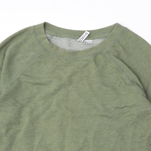 Divided by H&M Womens Green Cotton Pullover Sweatshirt Size S