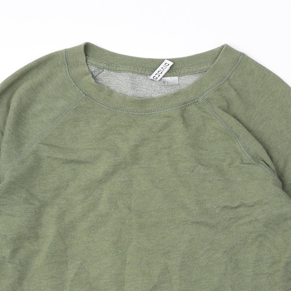 Divided by H&M Womens Green Cotton Pullover Sweatshirt Size S