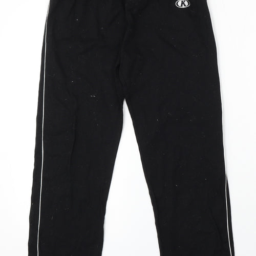 Kant Womens Black Polyester Jogger Trousers Size L L26 in Regular Tie
