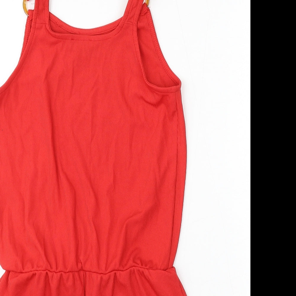 Primark Girls Red Polyester Playsuit One-Piece Size 13-14 Years
