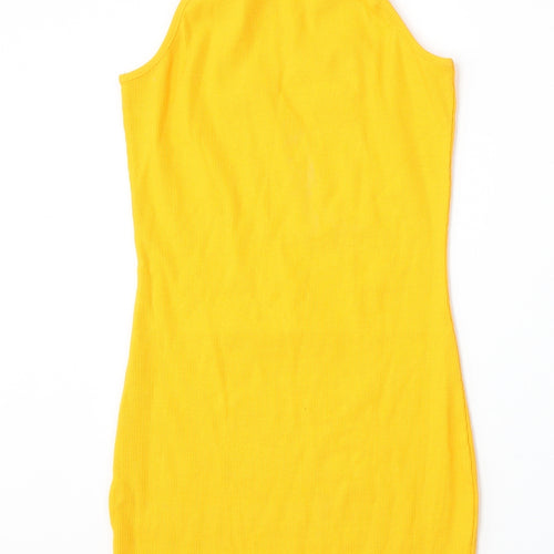 Candy Couture Girls Yellow Polyester Tank Dress Size 13 Years Square Neck
