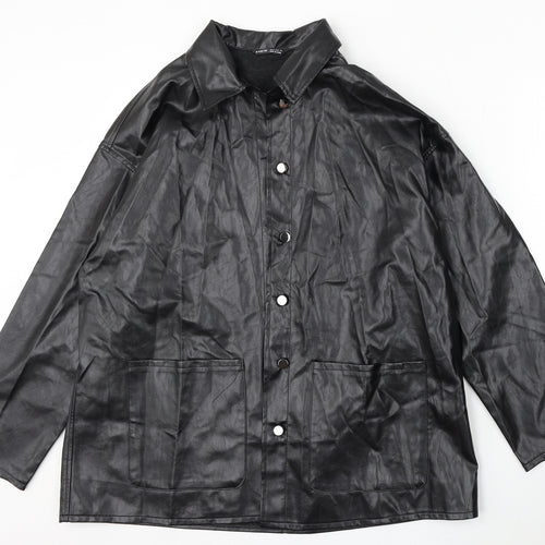 SheIn Womens Black Jacket Size M Button