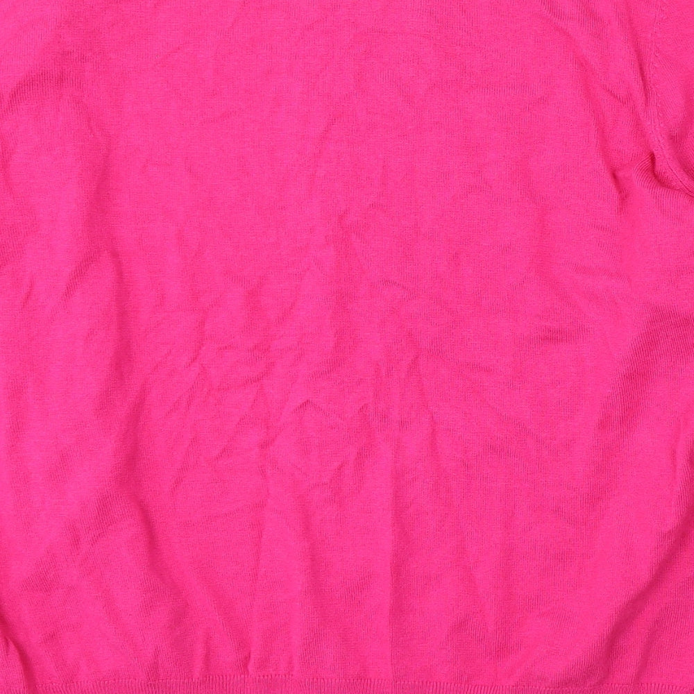 F&F Womens Pink Round Neck Viscose Cardigan Jumper Size 22