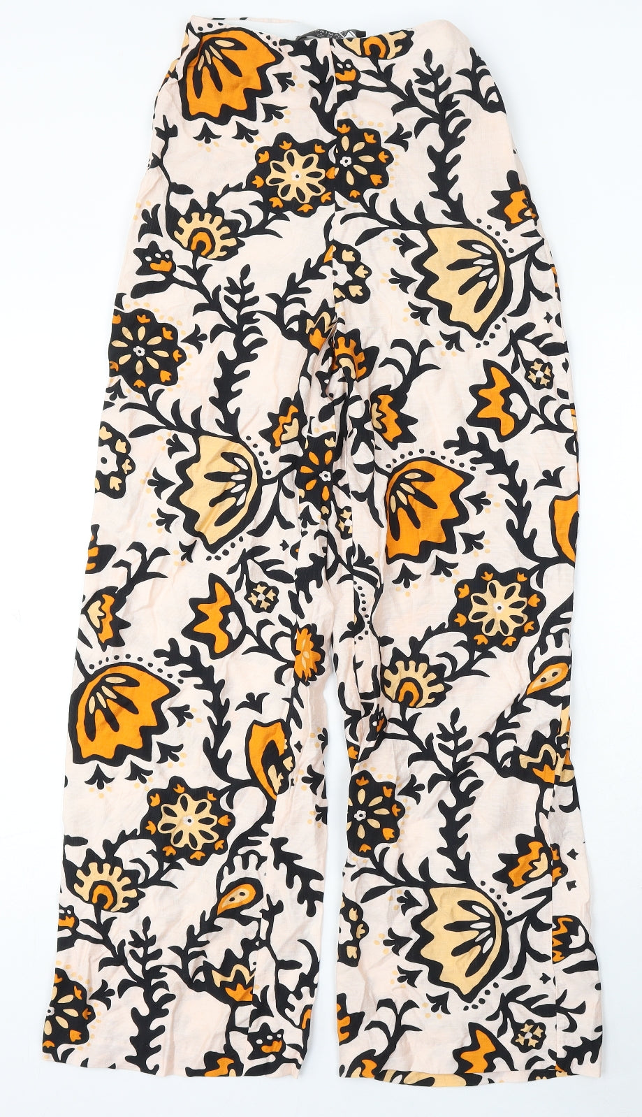Primark Womens Multicoloured Floral Viscose Trousers Size 4 L31 in Regular