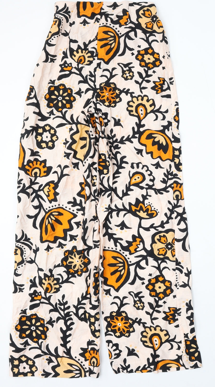Primark Womens Multicoloured Floral Viscose Trousers Size 4 L31 in Regular