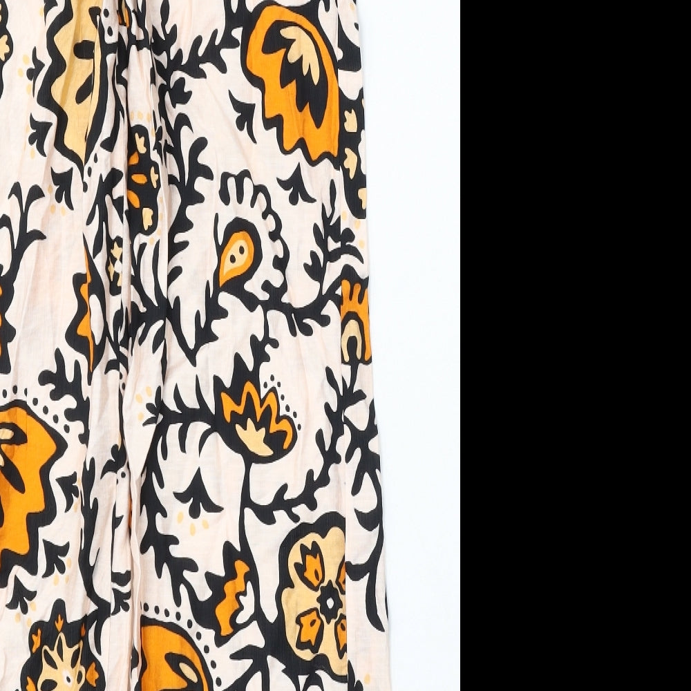 Primark Womens Multicoloured Floral Viscose Trousers Size 4 L31 in Regular