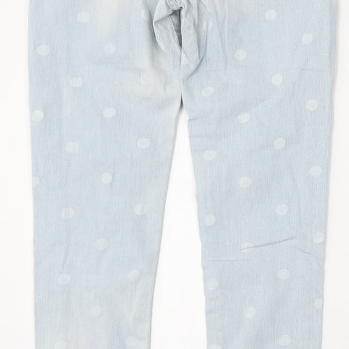 Henry Holland Womens Blue Polka Dot Cotton Skinny Jeans Size 12 L30 in Regular Button