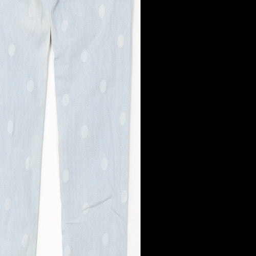 Henry Holland Womens Blue Polka Dot Cotton Skinny Jeans Size 12 L30 in Regular Button
