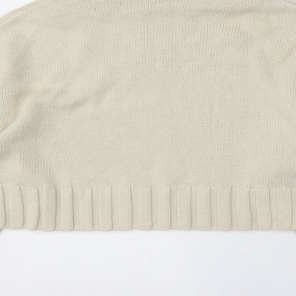 Divided by H&M Womens Beige Roll Neck Acrylic Pullover Jumper Size S