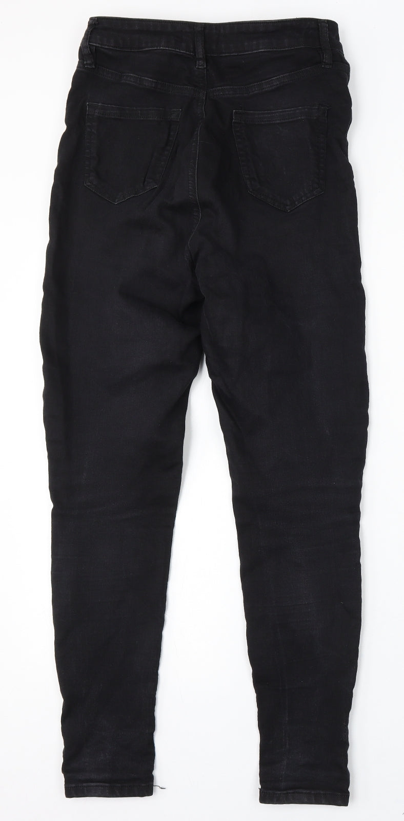 F&F Womens Black Cotton Skinny Jeans Size 8 L30 in Regular Button