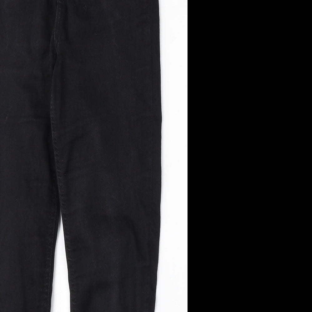 F&F Womens Black Cotton Skinny Jeans Size 8 L30 in Regular Button
