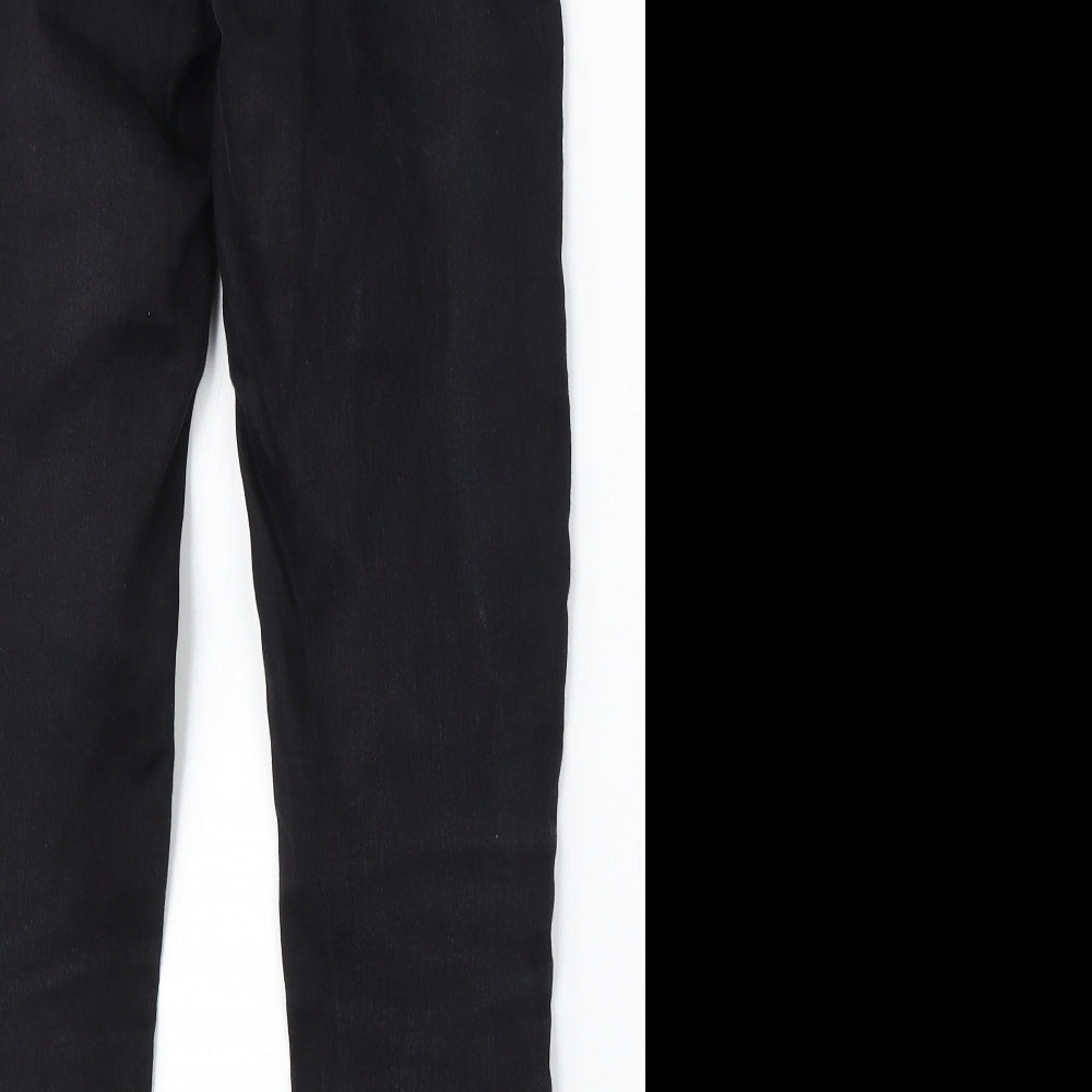 F&F Womens Black Cotton Skinny Jeans Size 8 L30 in Regular Button