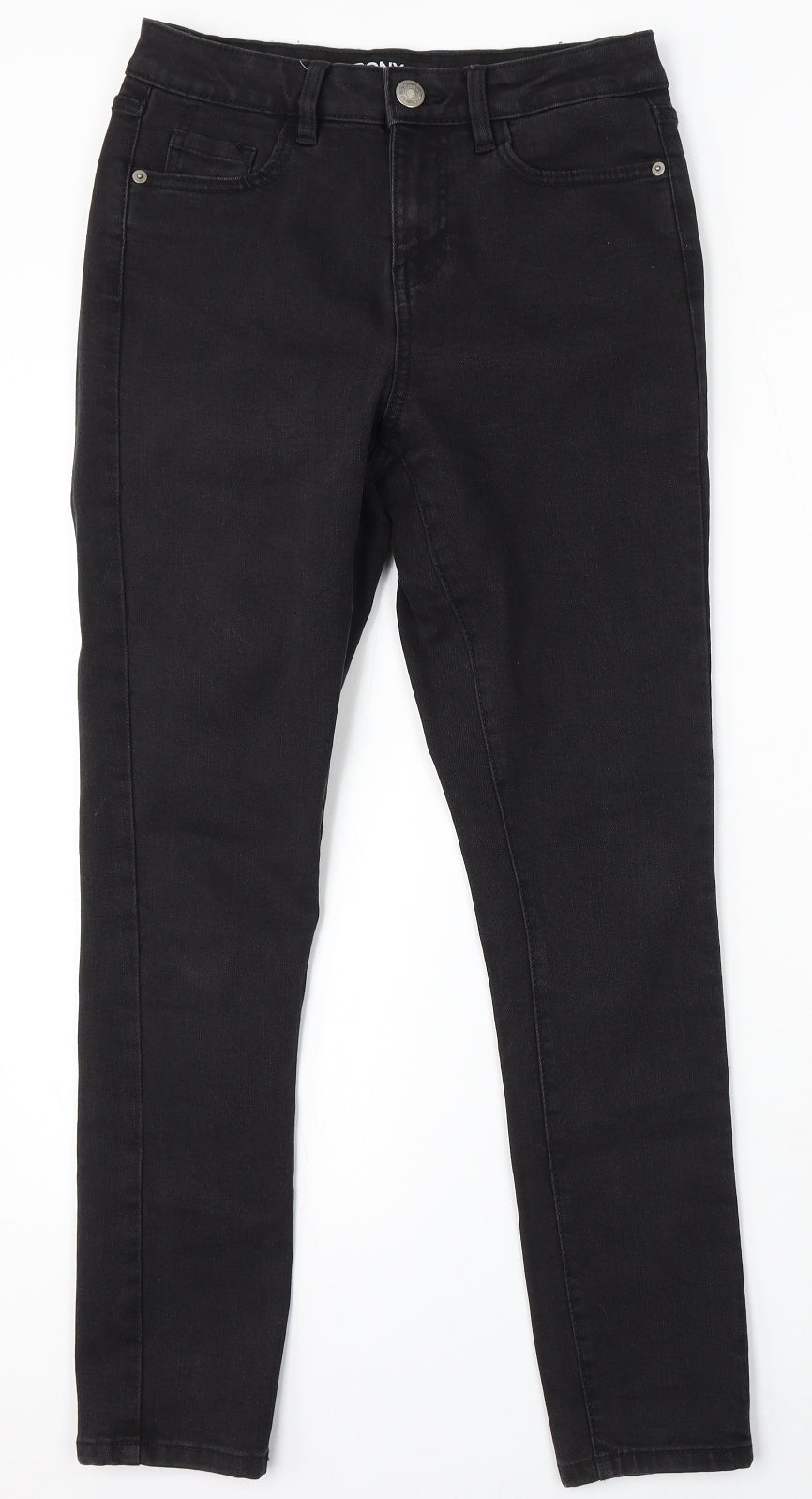 George Womens Black Cotton Skinny Jeans Size 10 L28 in Regular Button