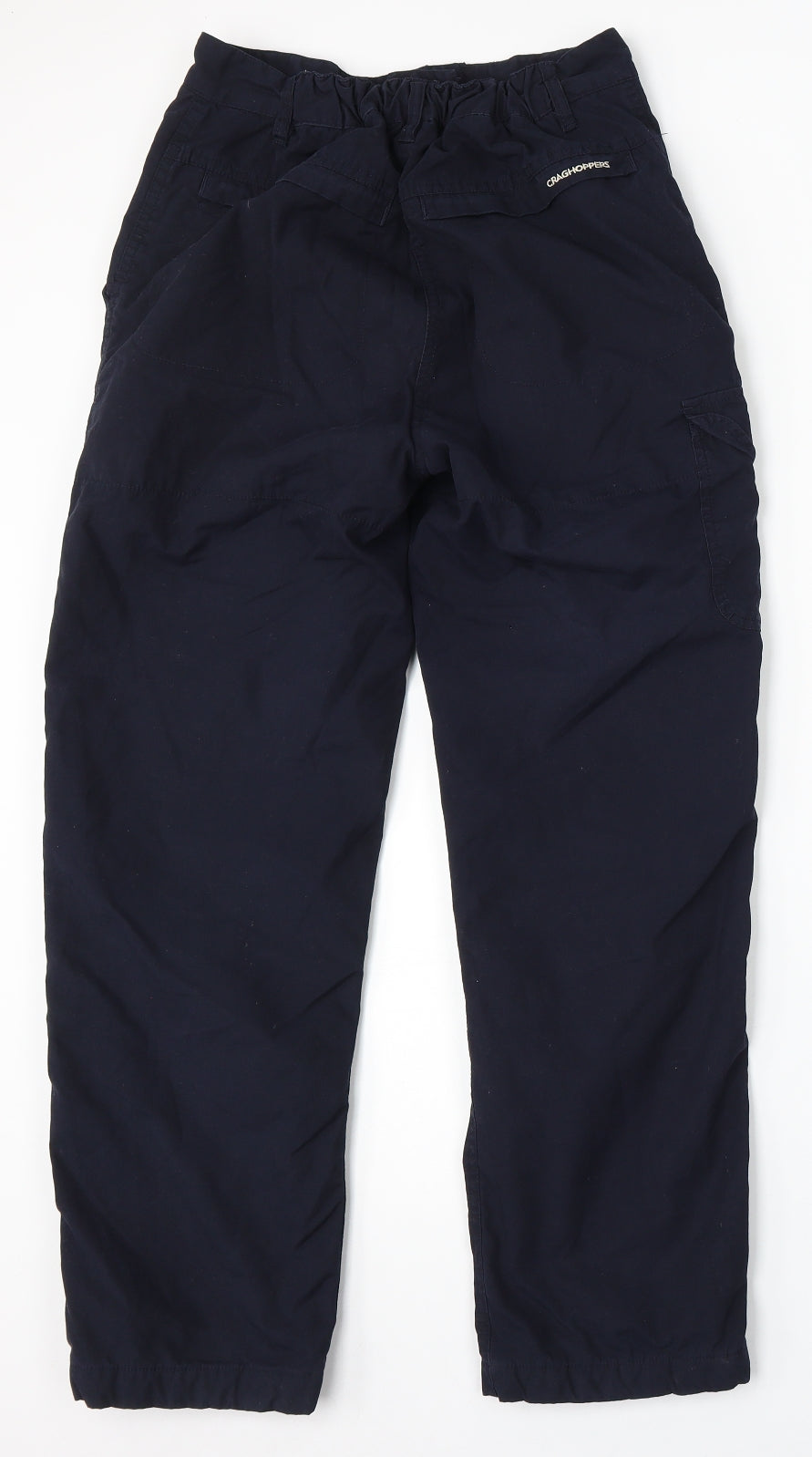 Craghoppers Womens Blue Polyester Cargo Trousers Size 8 L28 in Regular Button