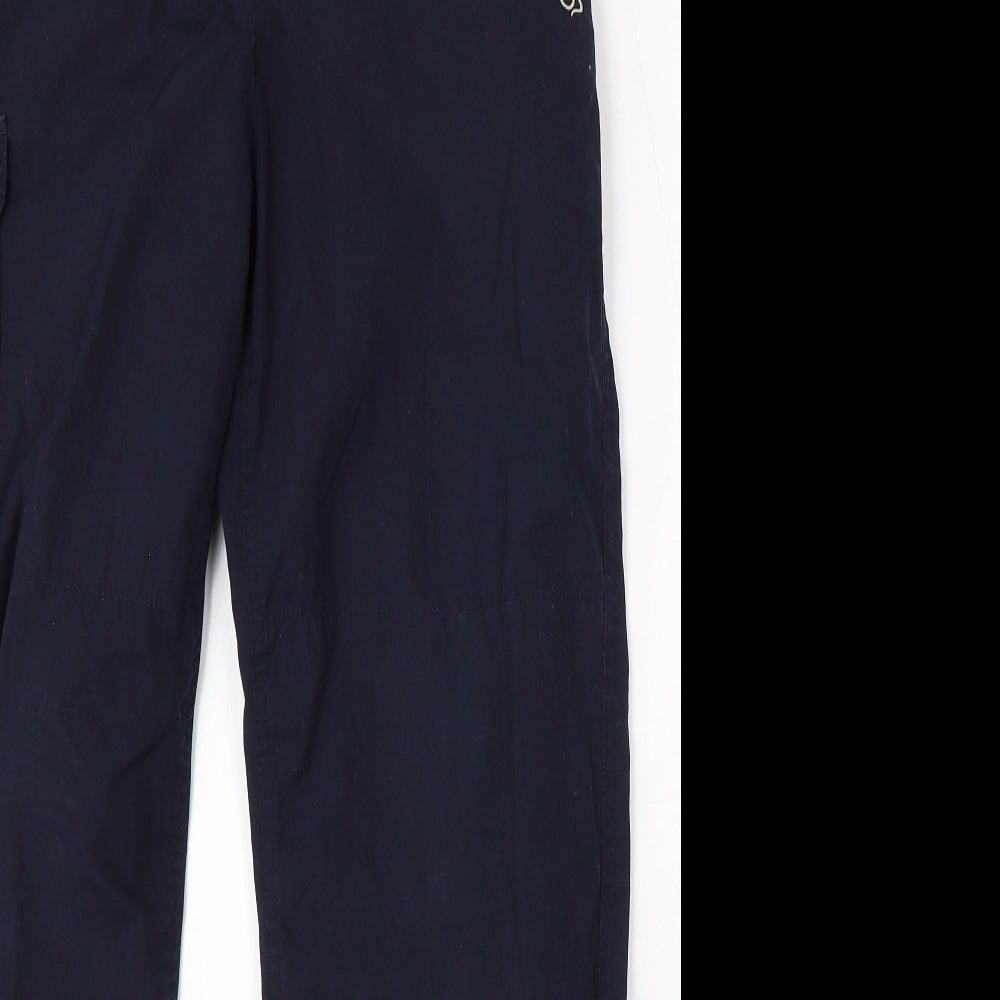 Craghoppers Womens Blue Polyester Cargo Trousers Size 8 L28 in Regular Button