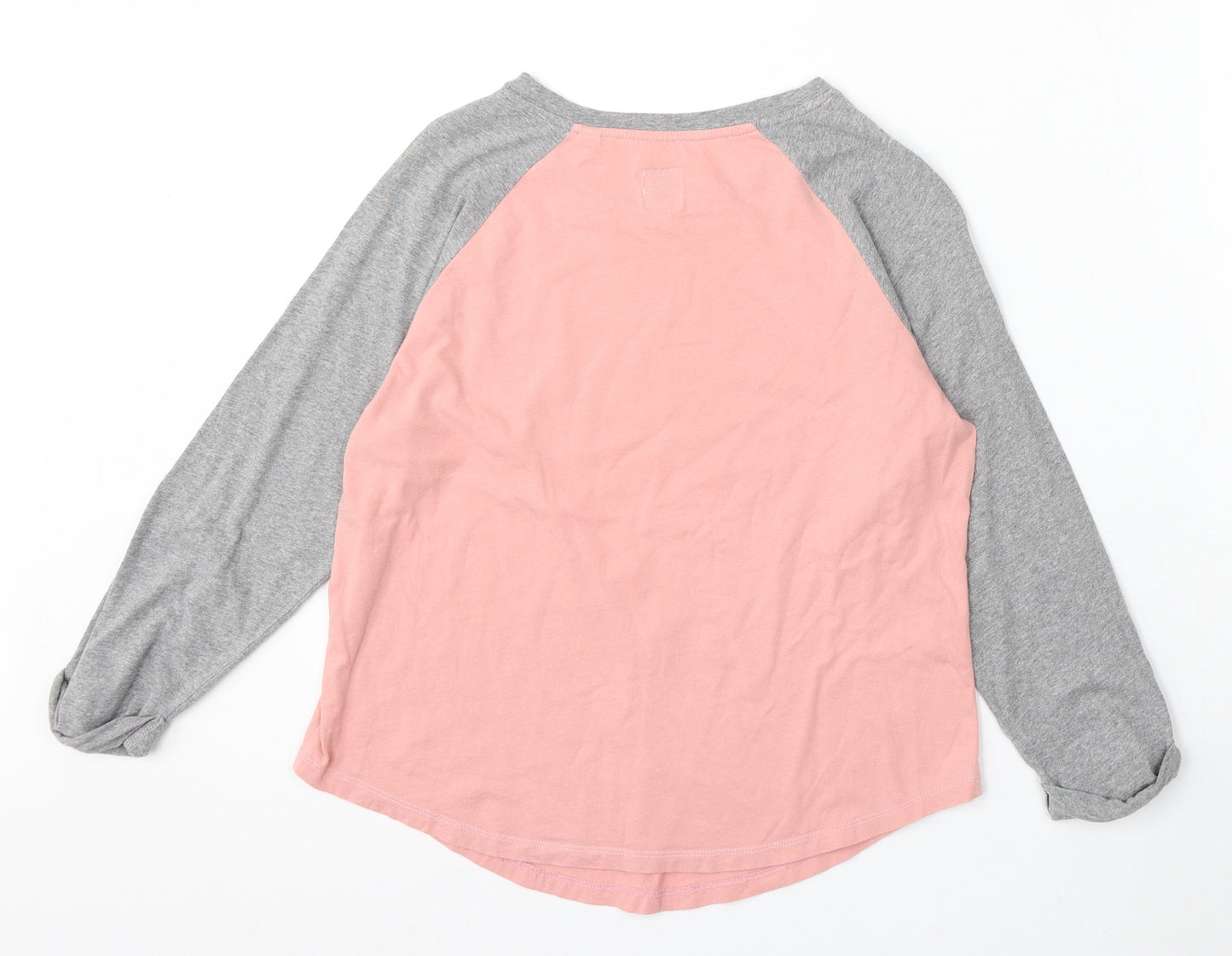 Jack Wills Womens Pink Polyester Basic T-Shirt Size 8 Round Neck