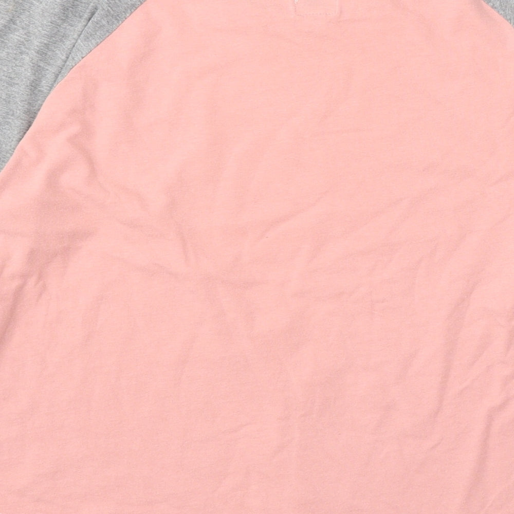 Jack Wills Womens Pink Polyester Basic T-Shirt Size 8 Round Neck