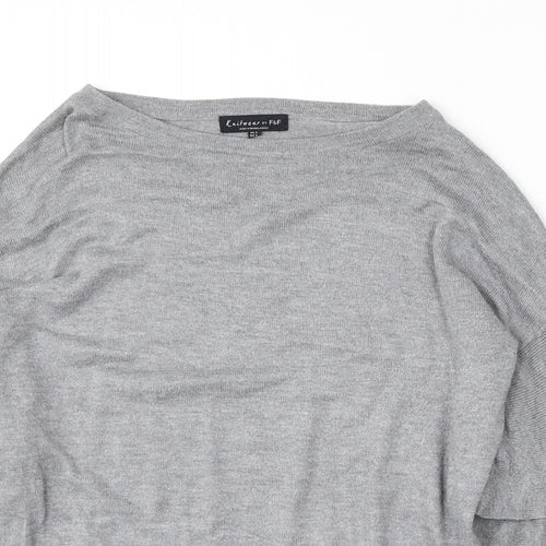 F&F Womens Grey Round Neck Viscose Pullover Jumper Size 8